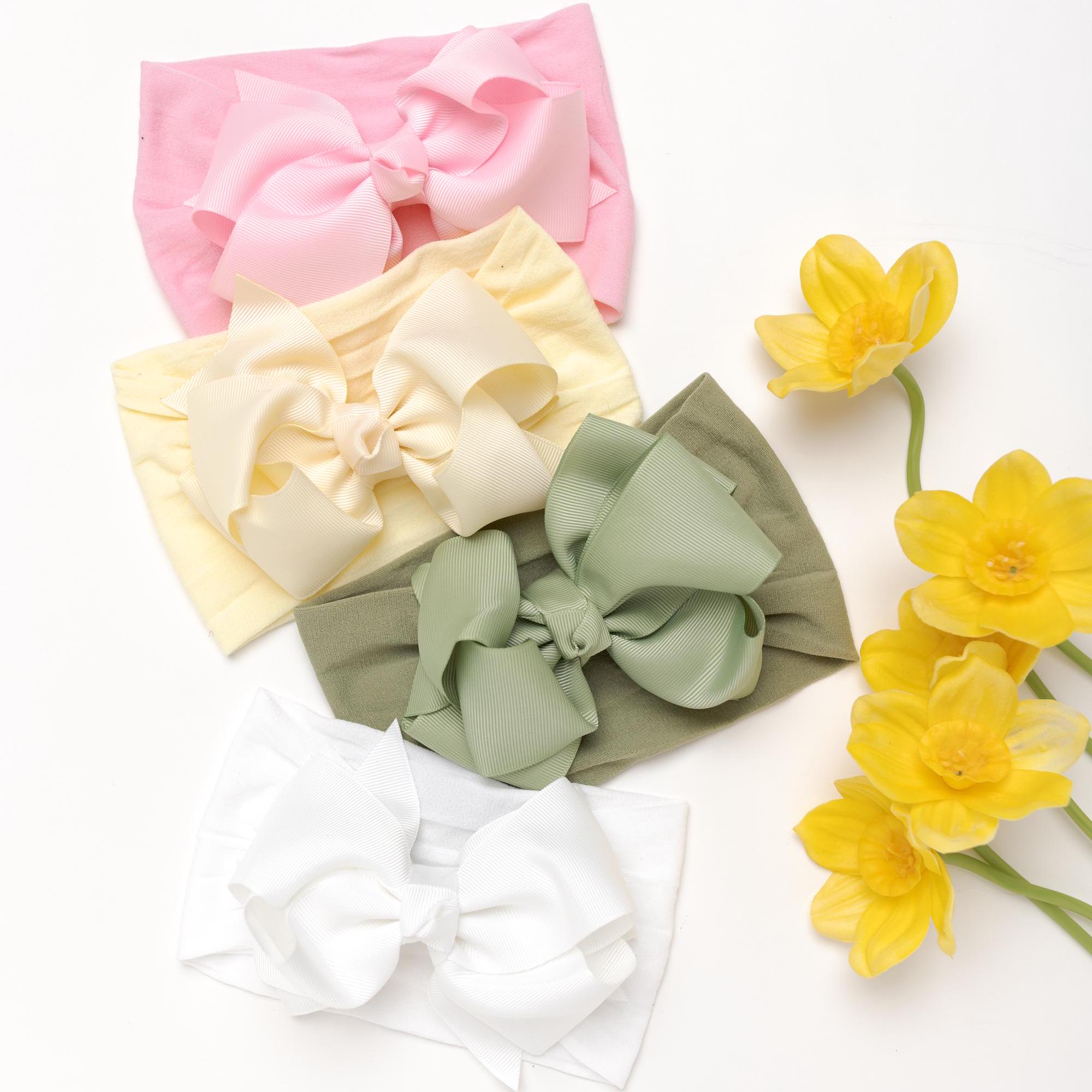 Bandeaux Bébé Fille 3 Pièces - Bandeaux Extensibles à Fleurs Et Dentelle Pour Occasions Spéciales