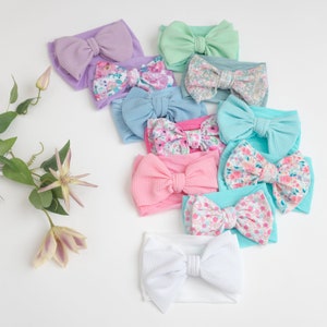 Big Bow Baby Headband, Baby Girl Headbands, Newborn Baby Headband, Baby turbans, Baby Girl Bows, Toddler Bows Headband, Baby Girl Gift LOLA
