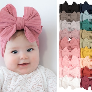 Toddler Headbands baby clothes pattern Flat bow Shower gift Newborn Bows set girl  hair accessories stretchy infant neutral newborn girl girl pink girl headband infant Baby Gift Christmas baby gifts regalos de navidad para bebes diademas de bebé