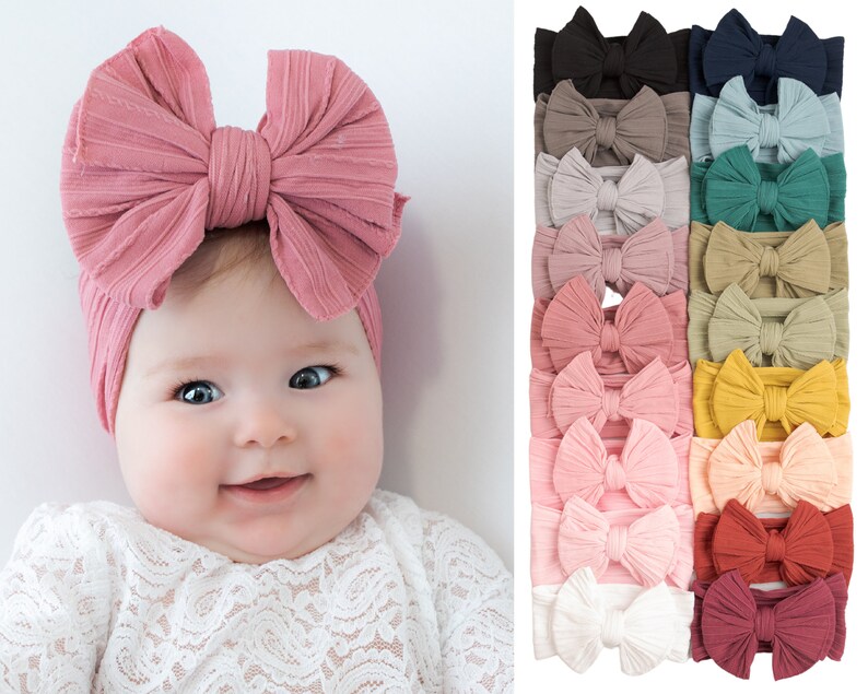 Toddler Headbands baby clothes pattern Flat bow Shower gift Newborn Bows set girl  hair accessories stretchy infant neutral newborn girl girl pink girl headband infant Baby Gift Christmas baby gifts regalos de navidad para bebes diademas de bebé