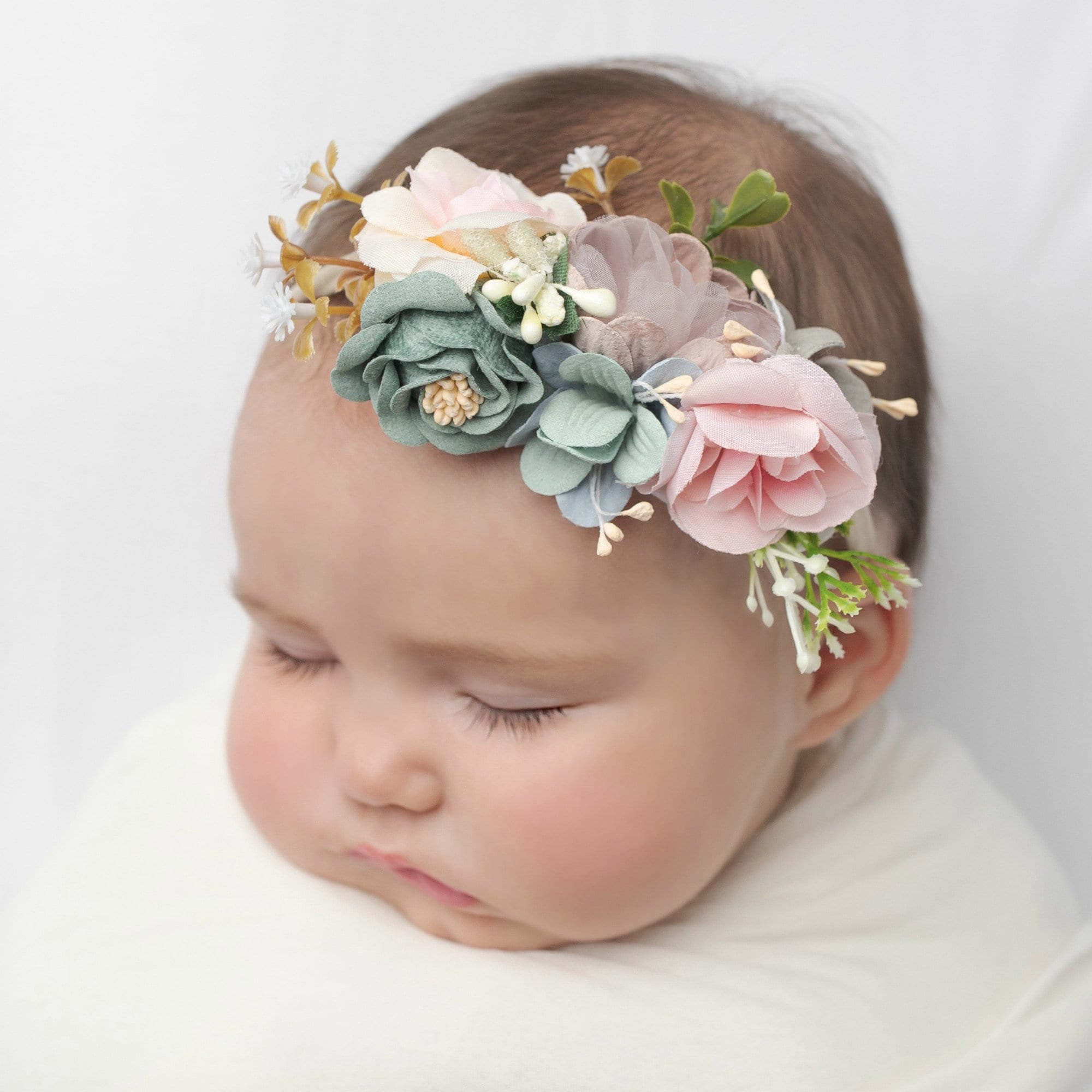 Floral Headband, Newborn Girl Headbands, Baby Girl Headbands  display picture 1