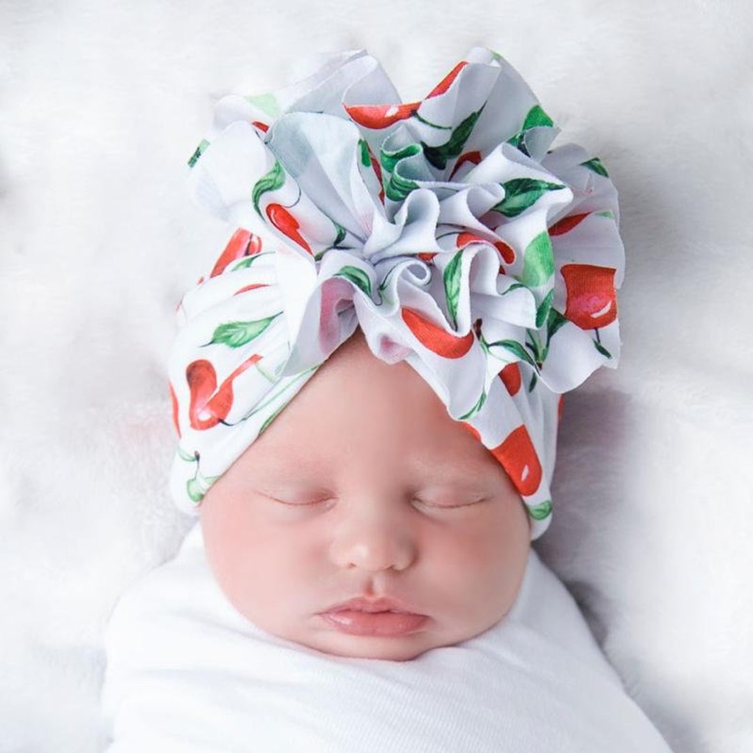 Baby Turban Hat, Baby Girl Turban, FLOWER Baby Turban,baby Stretchy Hat
