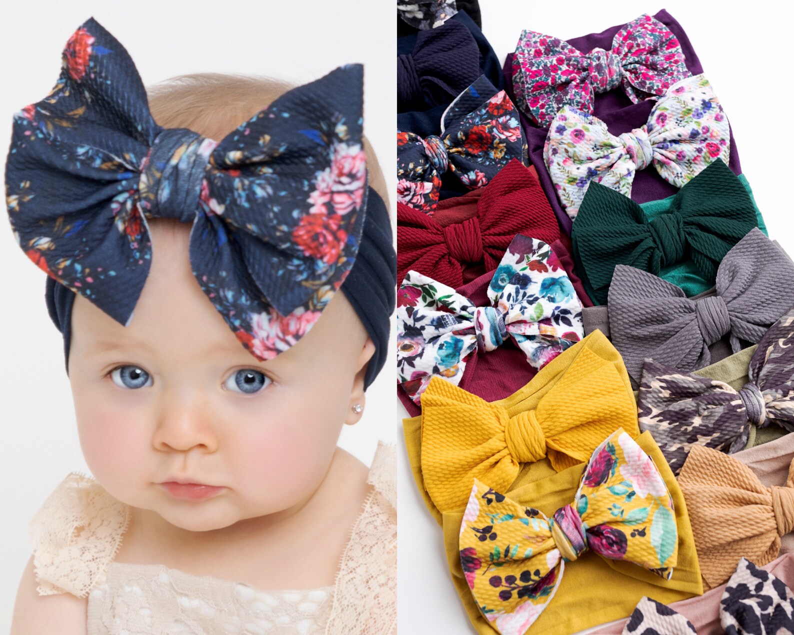 Big Bow Baby Headband Baby Girl Bows Newborn Baby Headbands Etsy