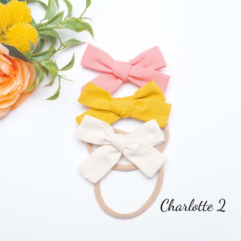 Baby Headband SET, Baby Girl Bow set, Newborn Headbands, Infant Bows, Baby Girl Bow Set, Toddler Hair Clips, Baby Girl Gift image 6