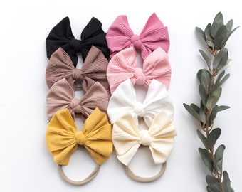 Baby Girl Headbands, Baby bows, Newborn Hair bows, Newborn Headbands, Baby Girl Bows, Toddler Bows, Girls Hair Clips, Hair Clip Bow REVA