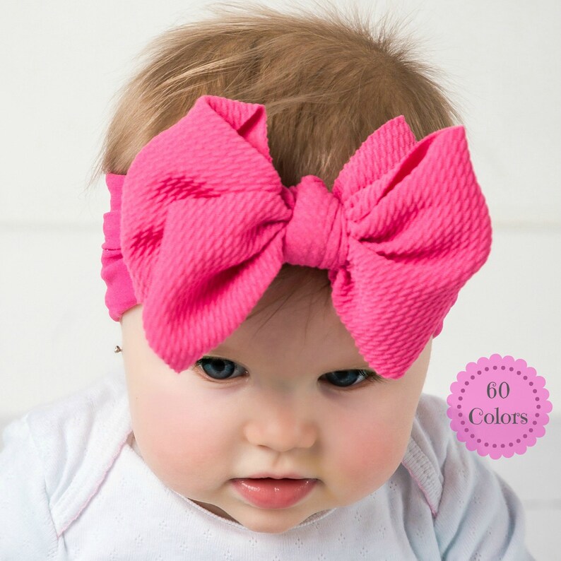 Nylon Baby Headband BIG Bow Baby Girl Headbands Large Bow Etsy