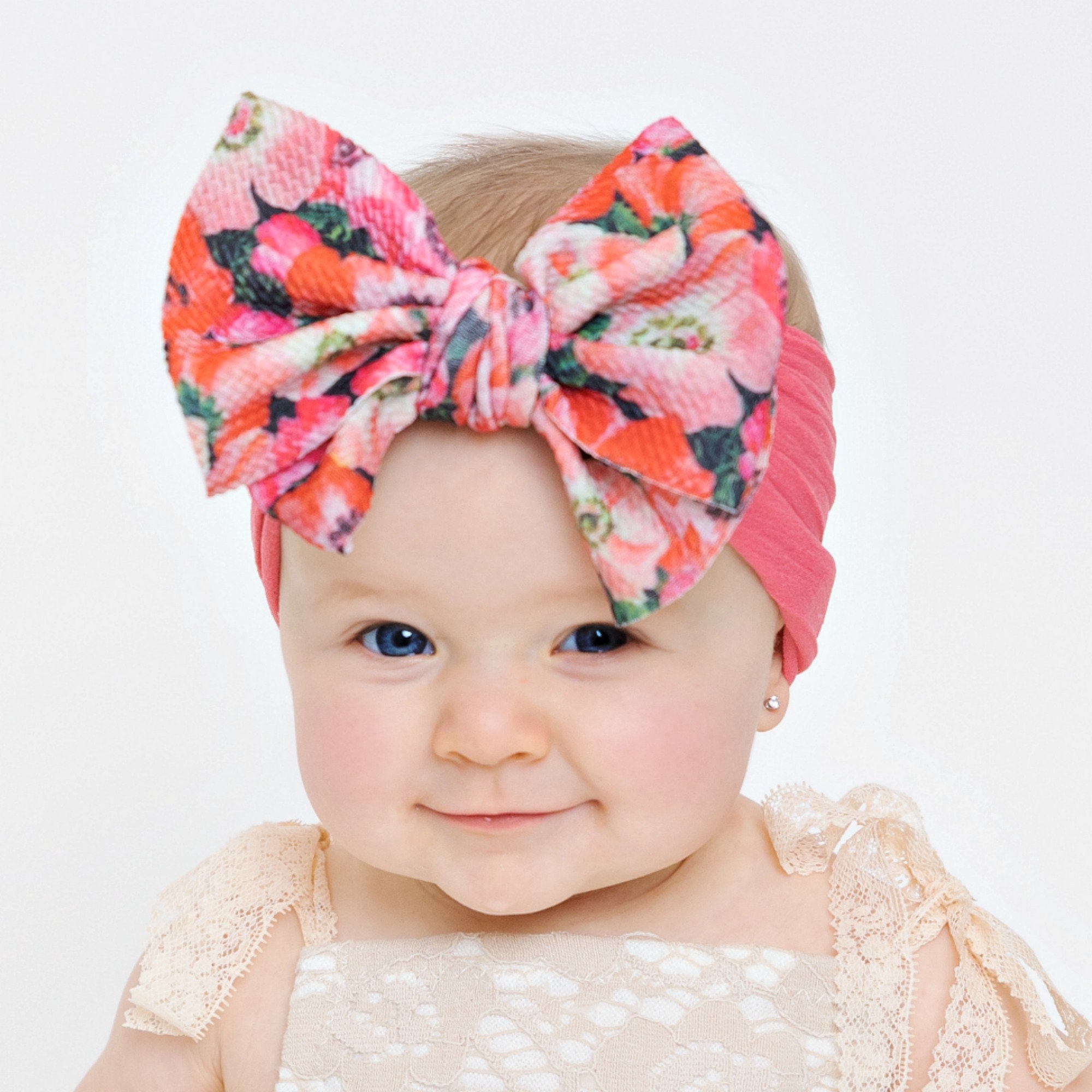 2 Pcs Baby Girl Newborn Elastic Bow Hairband Alice Headband Headress 