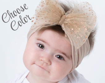 Baby Girl Headbands, Big Bow Baby Headband, Baby Girl Hair Bows, Newborn Headbands, Pink Toddler Hair Bows, Baby Girl Gift, Spring Baby Bows