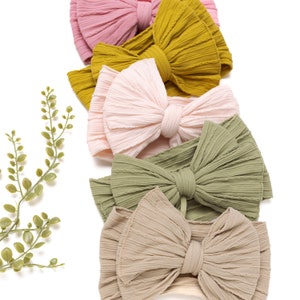 Baby Bow Headband,  Big Bow Baby Headbands, Newborn Bow Headband, Toddler Hair Bows, Knot Nylon Headband,  Baby Girl Headwraps, Gift