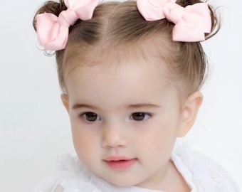 Baby Girl Hair Bows, Grosgrain Ribbon Alligator Clip or Headband