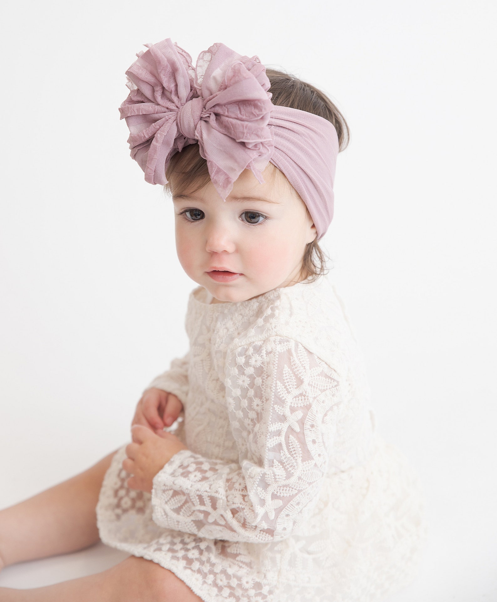 Big RUFFLE Bow Headband Baby Girl Headwrap Baby Turban Baby Etsy