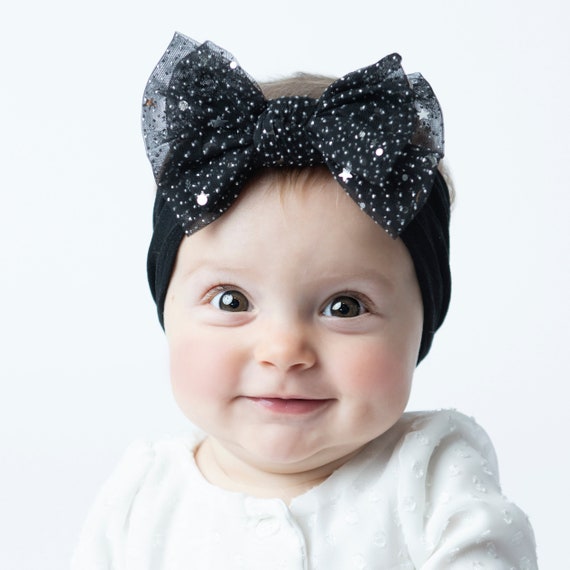 Nouveau-né bébé Headwear Nylon noeud serre-tête bébé fille tricoté