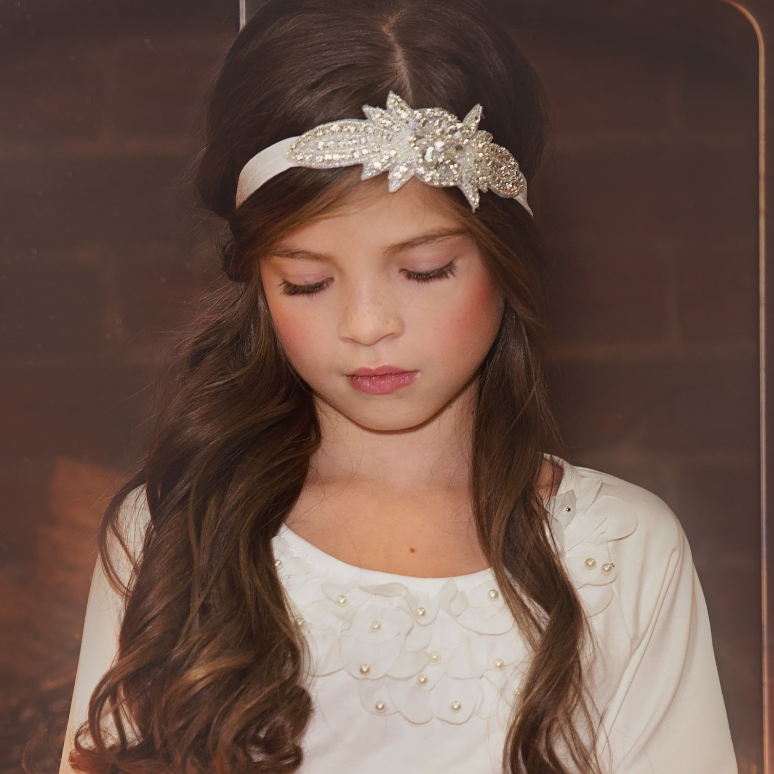 Flower Girl Headband Baby Girl Headband Rhinestone Headband Etsy