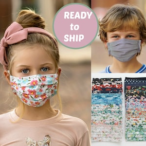 Washable Child Ages 6-12 and 12+ Years Claires Cotton Cloth Face Covering for Girls and Adults 4 Pack Christmas Sweater Print Family Pack