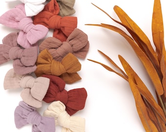 Gauze Baby Hair Bows, Neutral Color Alligator Clips