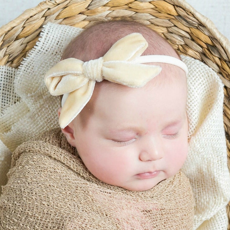 Baby Headbands Velvet Hair Bow Velvet Baby Bows Velvet Etsy