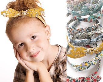 Liberty Girls Headbands, Big Bow Headband, Toddler Bow Headband, School Girl Bow Headband, Floral Headband, Fabric Covered Hard Headband