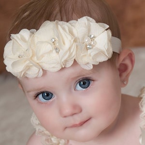 SALE Baby Headband Ivory Headband Baby Girl - Etsy