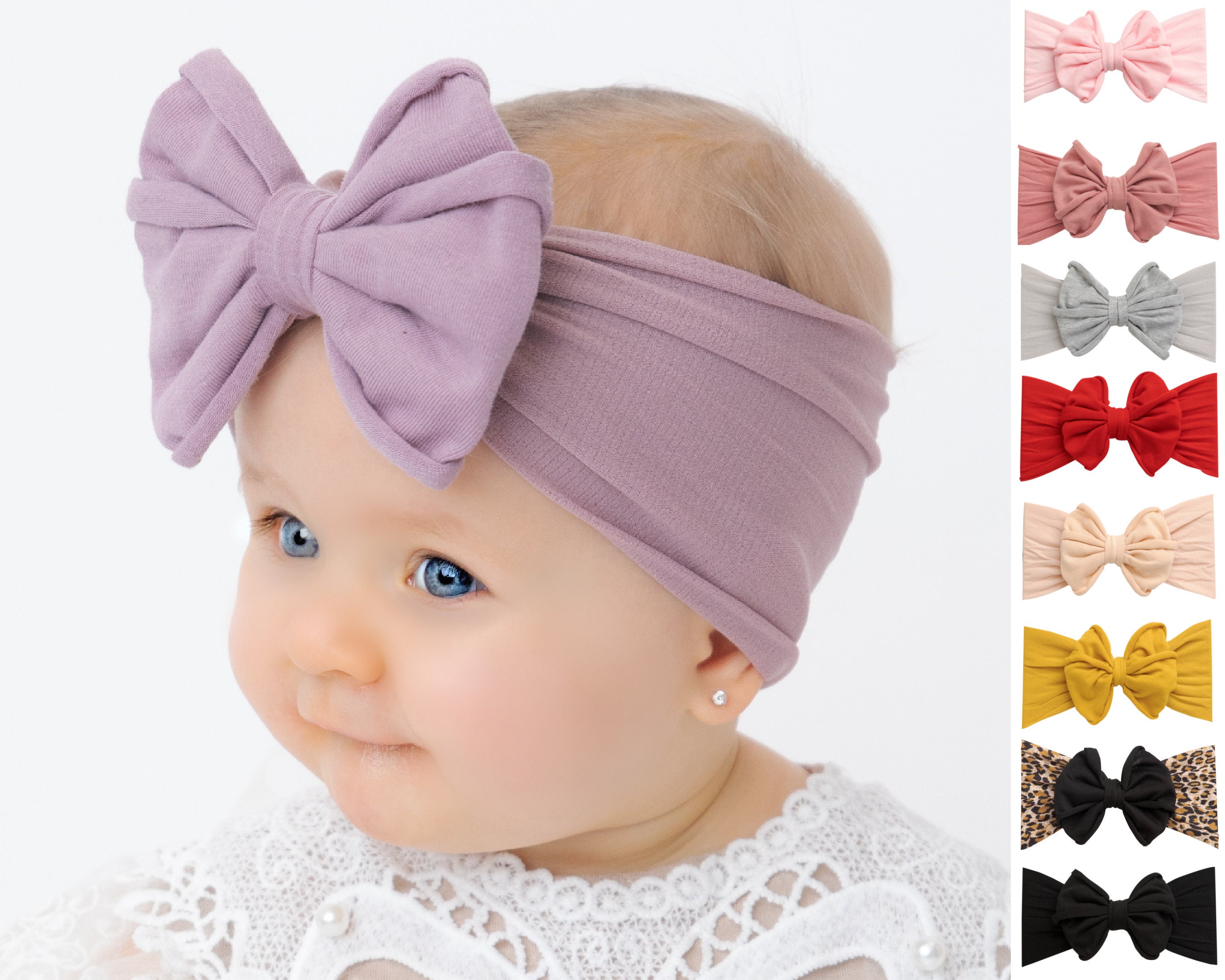 White Baby Headband Big Bow Headbands One Size Fits All - Etsy White Baby Headband Big Bow Headbands One Size Fits All - Etsy