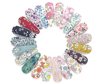 Pince à pression pour bébé fille, Barrettes pour bambin, Pinces à pression en tissu Liberty, Pince à noeud pour bébé, Noeuds pour cheveux pour fille, Sans pinces, Pinces pour cheveux fins,