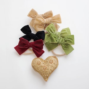 Baby Girl headbands, Velvet Bow Headband, Baby Christmas Hair Bows, Newborn Headband, Toddler Bow  Headband, Toddler Hair Clips, Baby Gift