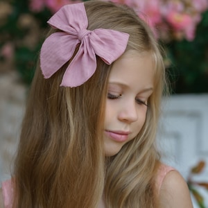 Eden Fable Pointelle Hair Bow, Large Alligator Clip for Girls
