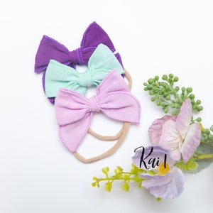 Baby Headband SET, Baby Girl Bow set, Newborn Headbands, Infant Bows, Baby Girl Bow Set, Toddler Hair Clips, Baby Girl Gift image 9