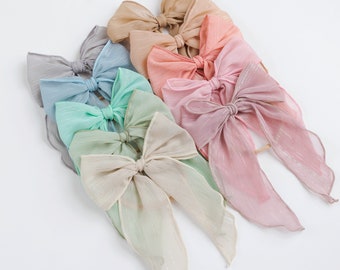 Baby Girl Hair Bows, Big Hair Bow Clip, Girls Hair Bows, Baby Bow Headband, Toddler Hair Bows, Long Tail Fable Hair Bows, Big Fable Bows