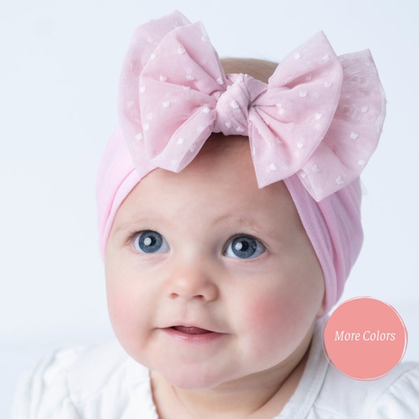 Baby Headbands, Girls Hair Bows, Turban headband, Toddler Hair Bows, Newborn Girl Gift, Black Baby Head Wraps, Baby Girl Turban, Knot Bow