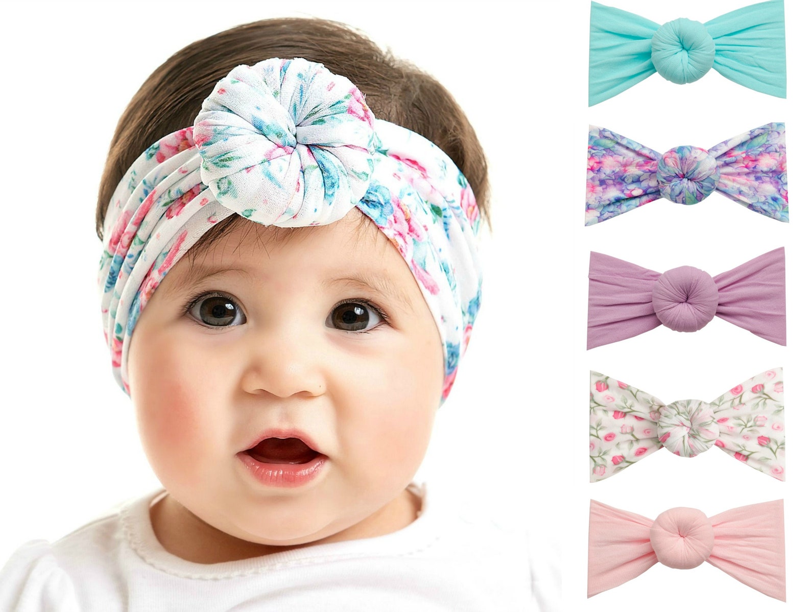 Baby Headband Round Knot Baby Head Wrap Top Knot Nylon Etsy