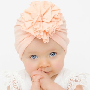 Sombrero de turbante para bebé, turbante para niña, turbante para bebé FLOR, sombrero elástico para bebé, diadema de turbante para bebé, sombrero para bebé, turbante para recién nacido, diademas para bebé imagen 10