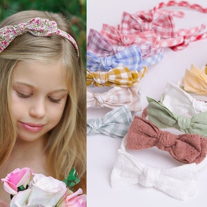 Faixa de cabeça rígida para meninas, faixa de cabeça com laço de tecido, faixas de cabeça para crianças pequenas, meninas e adultos, faixa de cabeça com laços grandes, faixa de cabeça para meninas da escola, faixas de cabeça rígidas