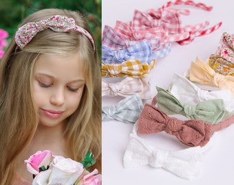 Girls Hard Headband, Fabric Bow Headband , Headbands for Toddlers Girls Adults, Big Bows Headband, School girl Headband, Hard Headbands