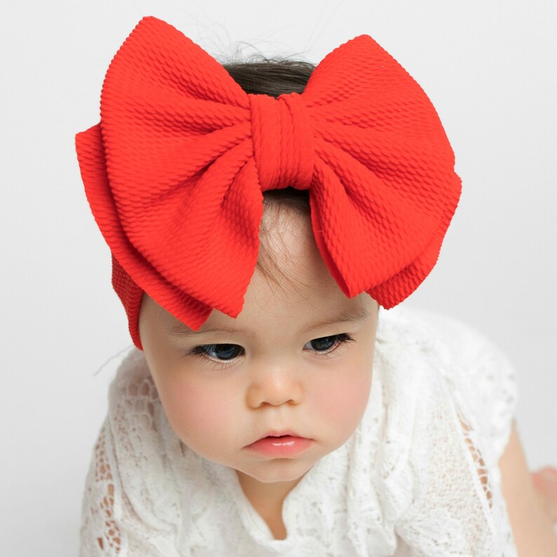 Big Bow Headbands Big Bow Head Wraps Baby Turban Oversized Etsy