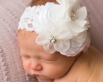 Diadema de bebé, diademas de bebé, diadema de bautizo, diadema de
