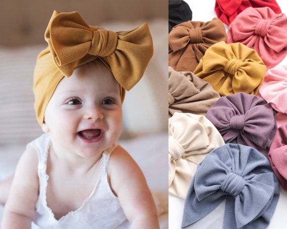 Turbante Bebe Baby Nylon Big Bow Turbante Sombreros India Be