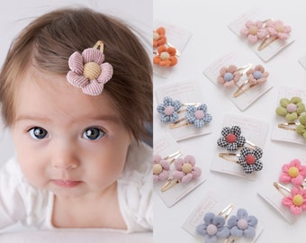Puff FLOWER Hair Clip Toddler Hair Bow Girls Hair Clips Baby Girl Hair bows Baby Hair Clip Snap Hair Clips Girls Hair bows Baby Bows
