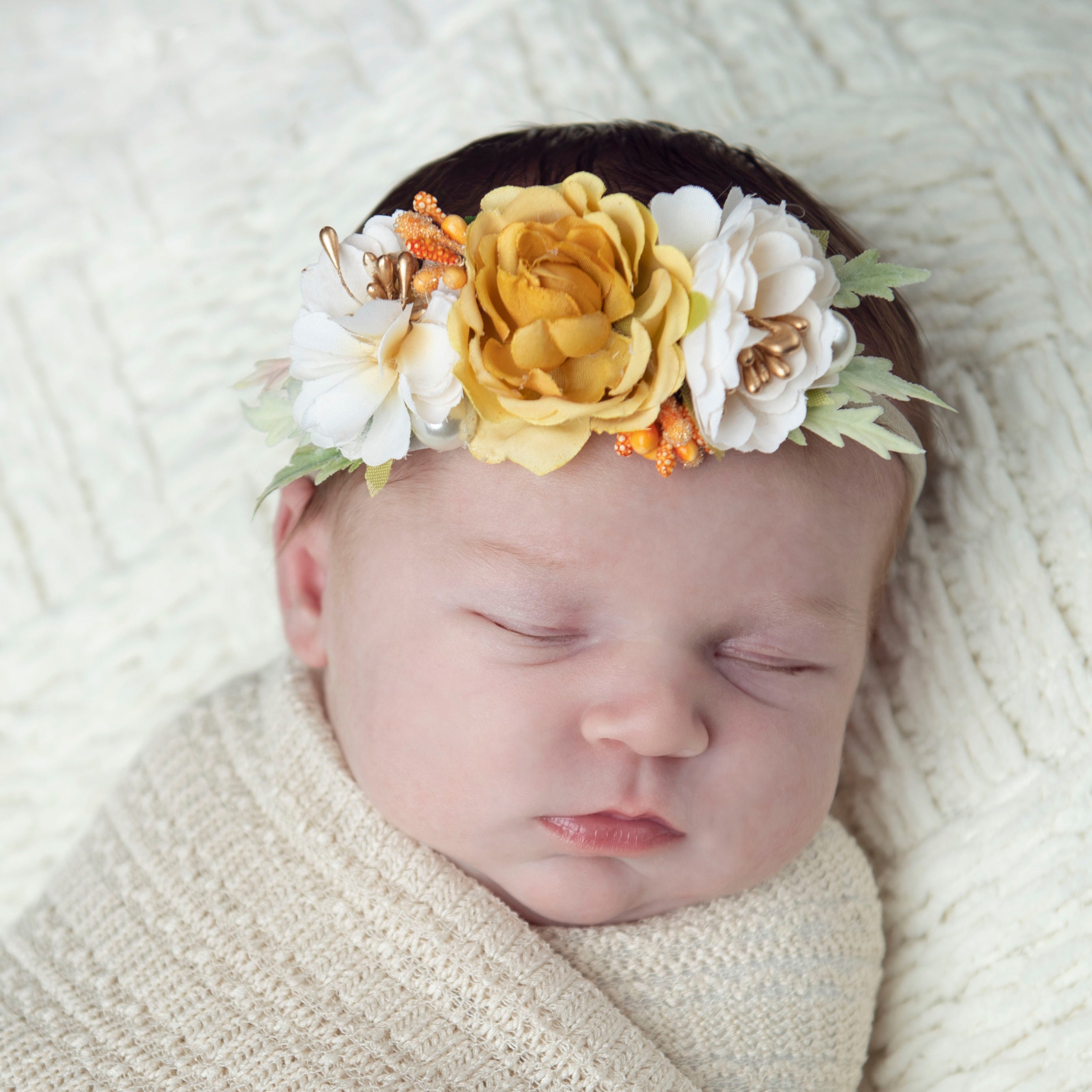 Baby Headbands, Baby Girl Headband, Baby Flower Crown , Newborn