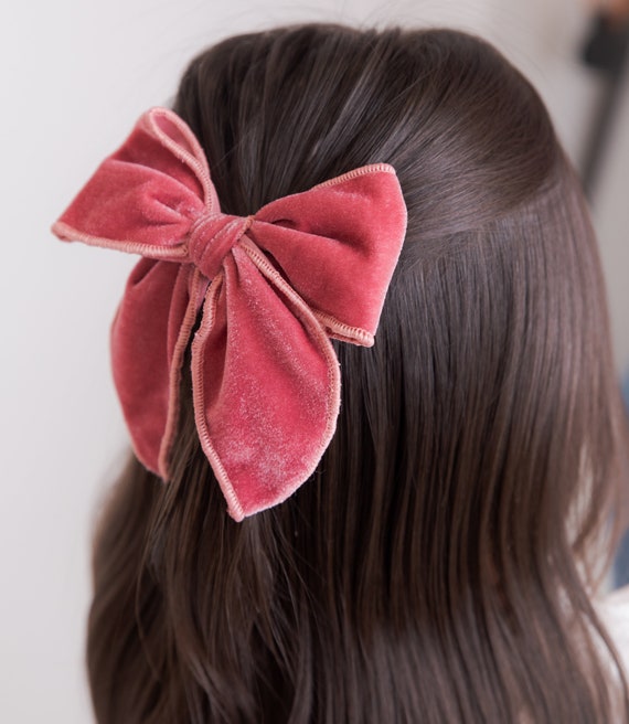 Christmas Velvet Hair Bow, Toddler Hair Bows, Girls Big Bows, Girls Christmas Hair Bows, Velvet Baby Bow Headband, Toddler Hair Clips FABLE