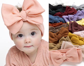 Big Bow Baby Headbands, Baby Girl Hair Bows, Baby Turban, Oversized Bow Headband, Newborn Headbands, Baby Headwrap, Toddler Bow Headbands WF