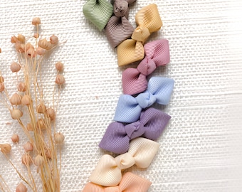 Baby Girl Hair Clips, Toddler Hair Bows, Baby Girl Bows, Mini Bow Snap Clip, Baby Bow Set, Baby Bow Clip, Small Hair Bows, Baby Girl Gift