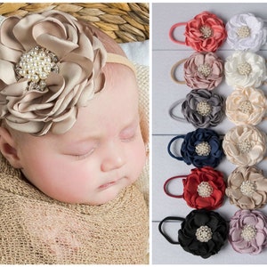 Baby headbands, Baby girl headband,flower nylon headband, flower crown headband, nylon headbands,Newborn headband, Infant Headband,Hair bows