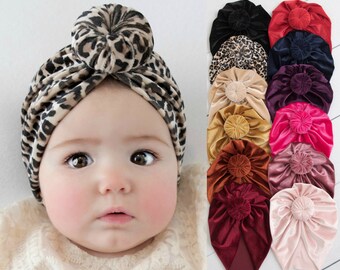 Bandeaux turban à nœud pour bébé fille couleur unie - Areu Bébé