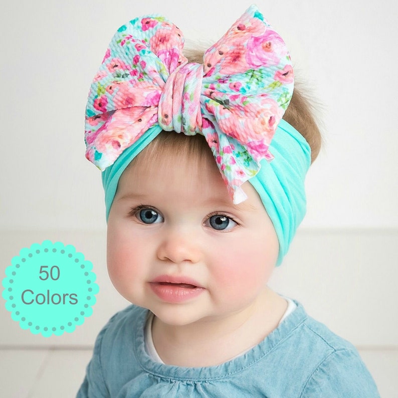 Nylon Baby Headband BIG Bow Baby Girl Headbands Large Bow Etsy