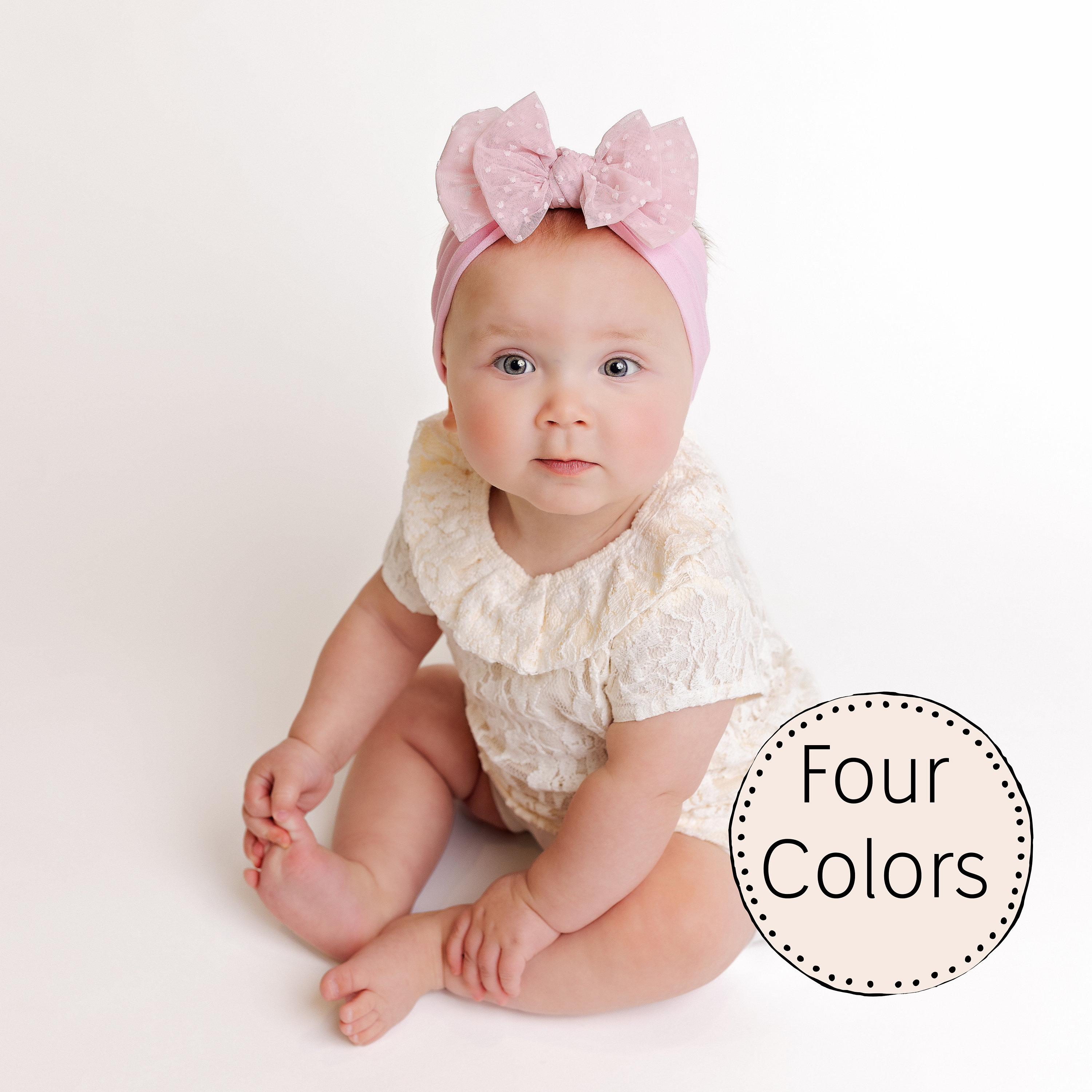 Baby Headbands Newborn Headband Skinny Nylon Headband Pink