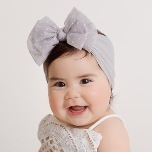 Baby Headbands, Girls Hair Bows, Turban headband, Toddler Hair Bows, Newborn Girl Gift, Black Baby Head Wraps, Baby Girl Turban, Knot Bow image 3