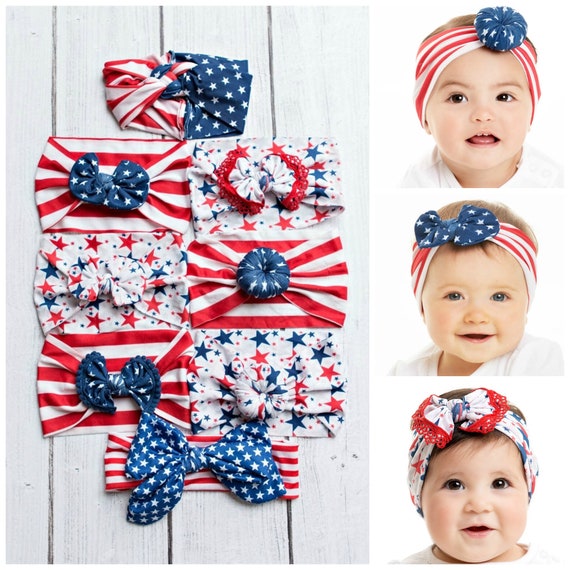 4th of july baby headband