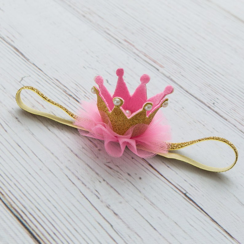 Newborn Crown,1st Birthday Crown, Baby headbands, Newborn Baby Crown, Baby crown headband,Princess Crown Headbnad, Glitter Crown Headband. image 5