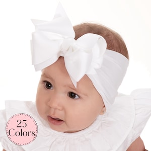 KLEUR KLEUR Grote strik babyhoofdband, hoofdbanden voor babymeisje, babytulbanden, baby hoofd wraps, grote peuter haarelastiekjes, pasgeboren hoofdbanden, grote strikken