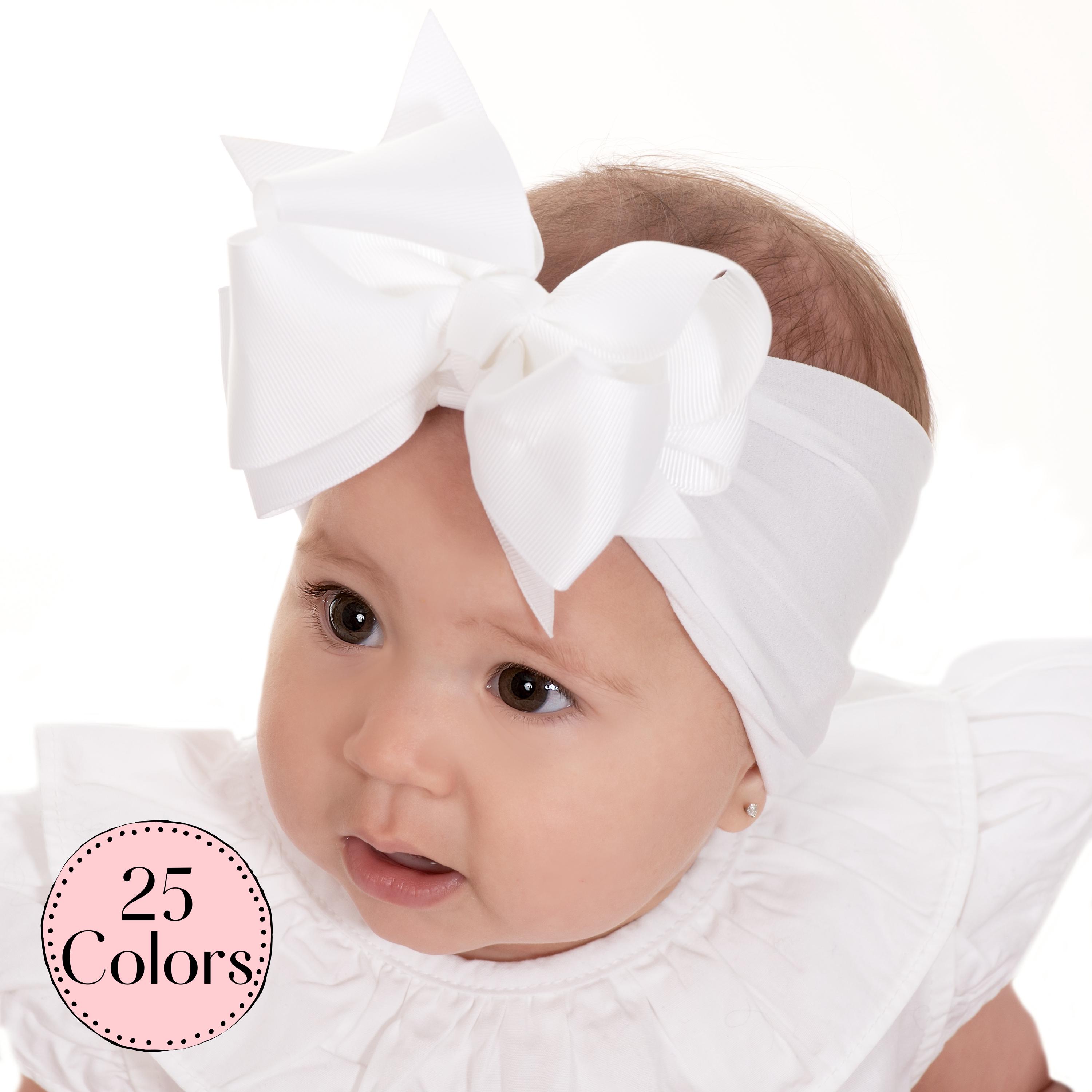 PICK COLOR Big Bow Baby Headband, Baby Girl Headbands, Baby Turbans, Baby Head Wraps, Toddler Large Hair Bows, Newborn Headbands, Big Bows